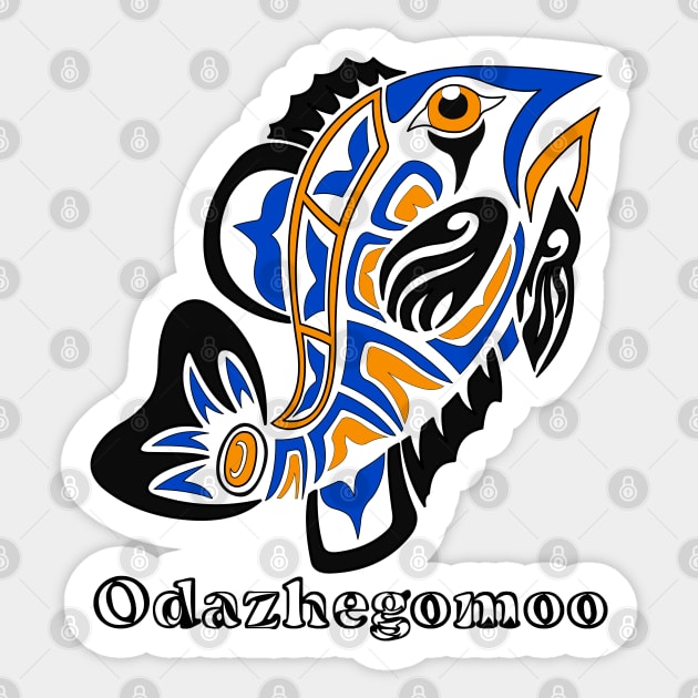 Rock Bass (Odazhegomoo) Sticker by KendraHowland.Art.Scroll